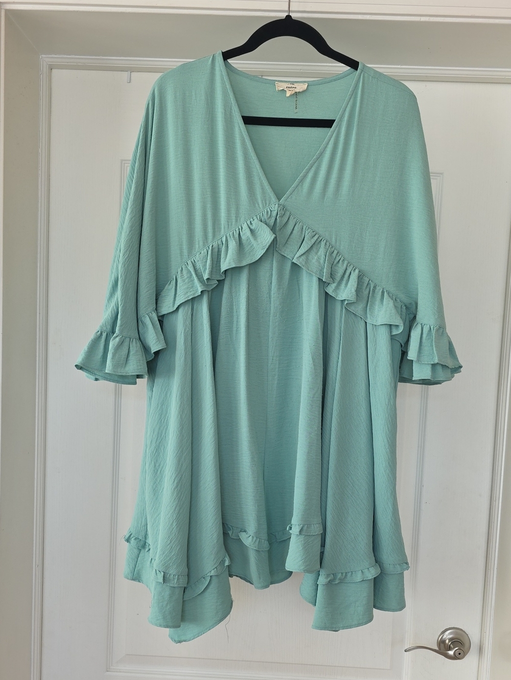 Women’s Ruffle V-Neck Swing Dress